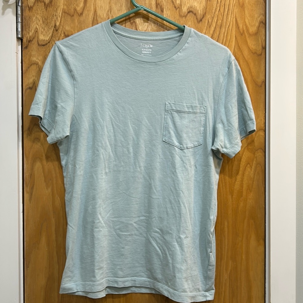 J.Crew Slim Washed Pocket T-Shirt Men’s Small Seafoam Green Soft Casual Tee